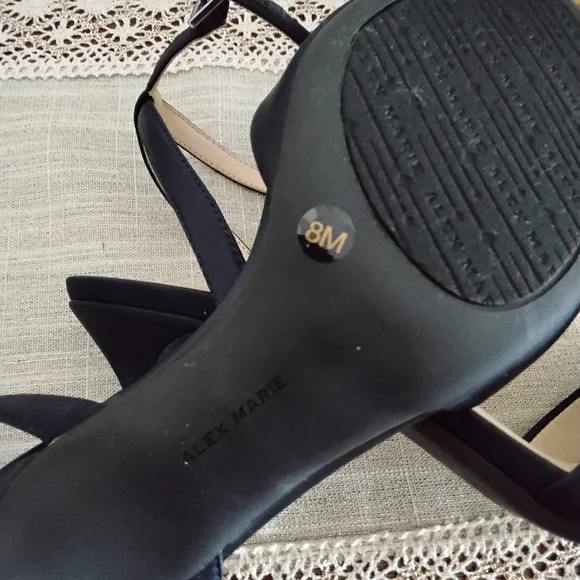 NEW AND NEVER BEEN WORN!! Alex Marie Black Strappy Sandals with Silver Accents - Picture 7 of 8